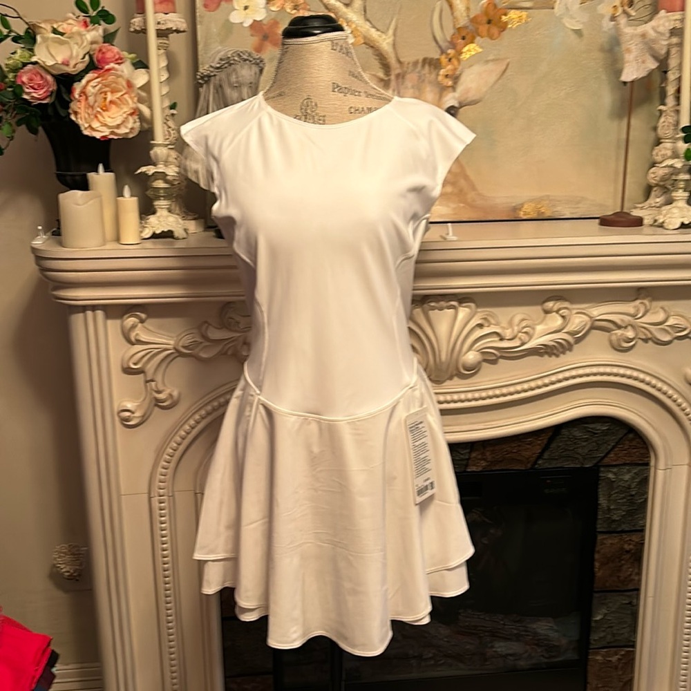 White Lululemon Everlux Mesh Back Tennis Dress Size 12